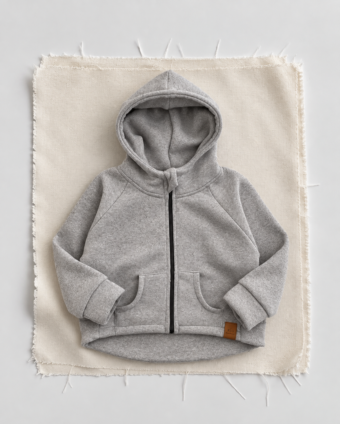 Çocuk Kapüşonlu Fermuarlı Sweatshirt | Şardonlu | 3–9 Yaş | 3 Renk | RG1791 - SİYAH