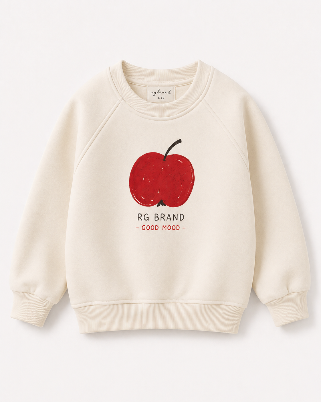 Çocuk Elma Figürlü Raglan Sweatshirt | 3–9 Yaş | 3 Renk | RG1794 - LACİVERT