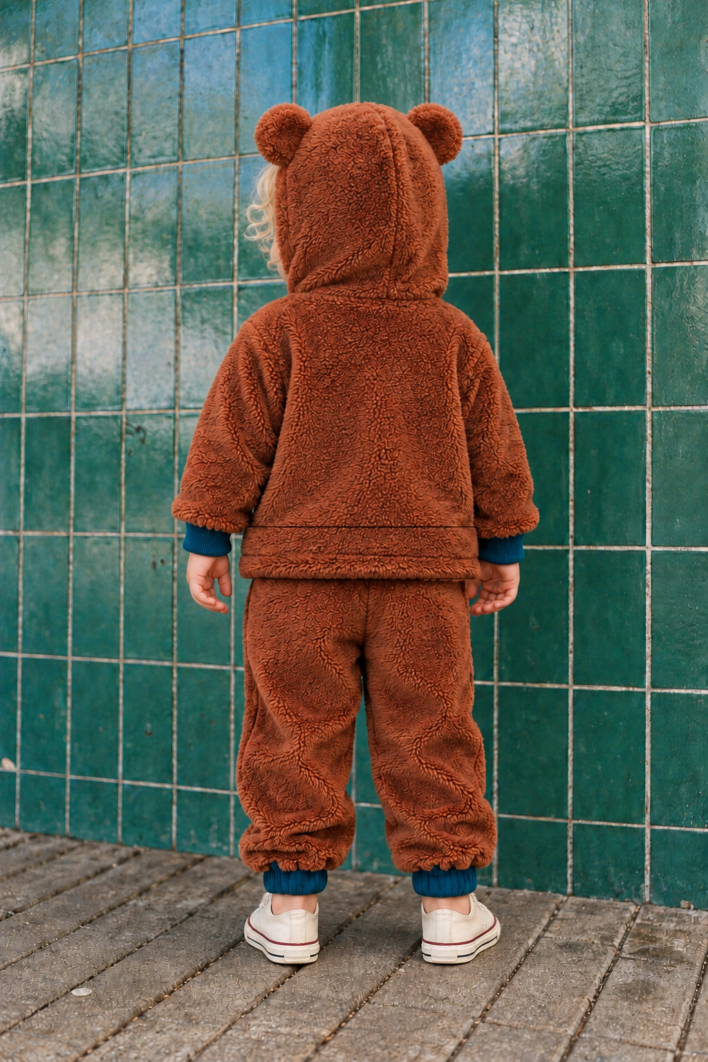 Bebek Kapüşonlu Kulak Detaylı Kışlık Eşofman | 6 Ay–4 Yaş | RG Brand | RG259 - KİREMİT