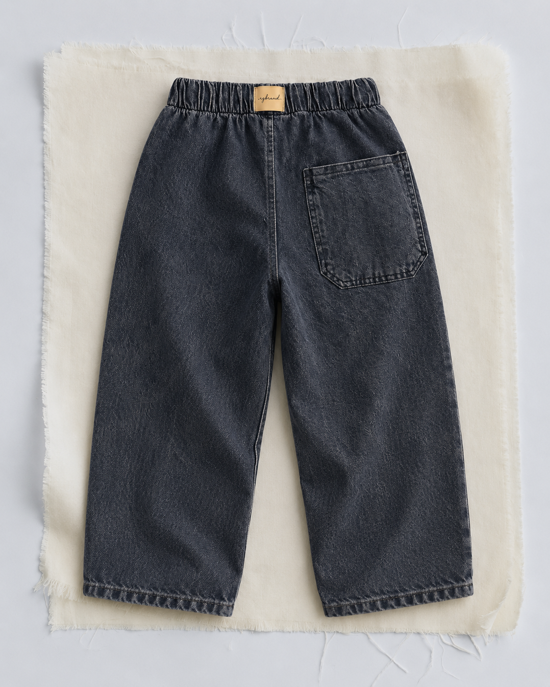 Genç Kot Pantolon | Lastikli Bel Bağcıklı | Kargo Cepli | 9–15 Yaş | Kız & Erkek | Mavi, Lacivert | RG3733 - MAVİ
