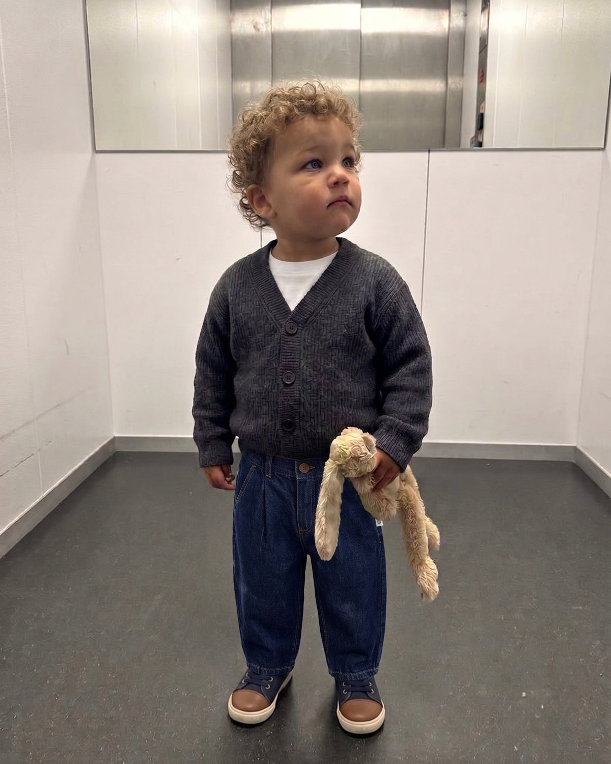 Bebek Selanik Triko Hırka | V Yaka Düğmeli | 6 Ay–4 Yaş | Bej, Haki, Füme | RG397 - BEJ