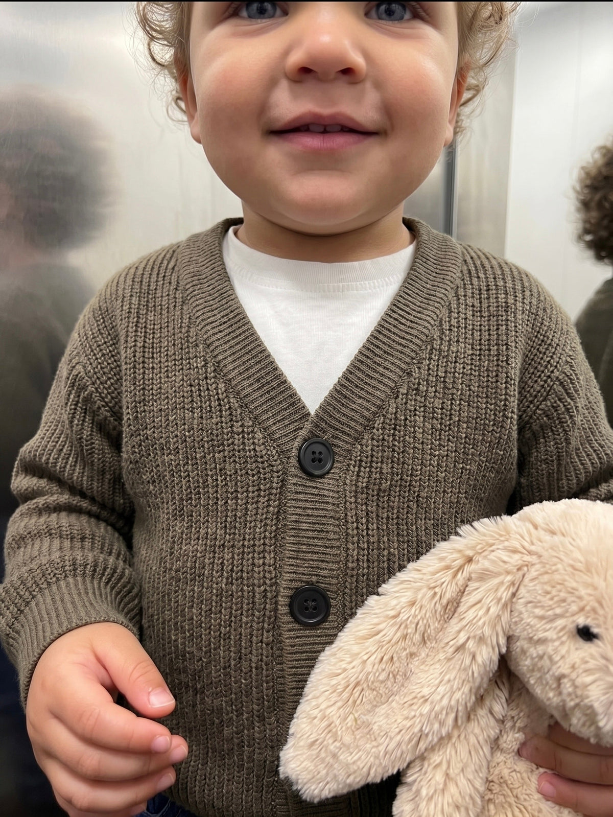 Bebek Selanik Triko Hırka | V Yaka Düğmeli | 6 Ay–4 Yaş | Bej, Haki, Füme | RG397 - BEJ