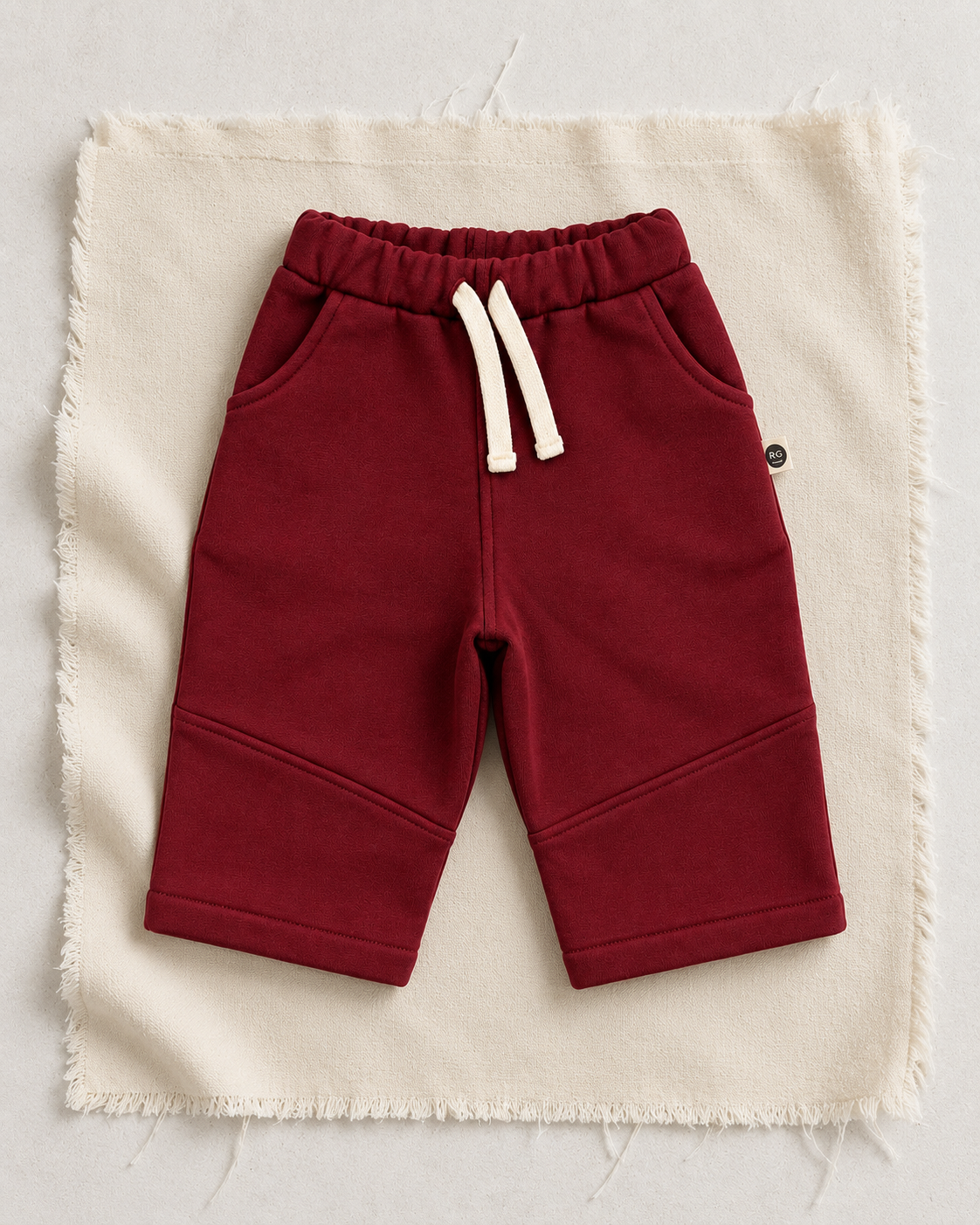 Bebek Bağcıklı Eşofman Pantolon | Cepli, Diz Dikişli | 6 Ay–4 Yaş | Siyah, Bordo | RG404 - SİYAH