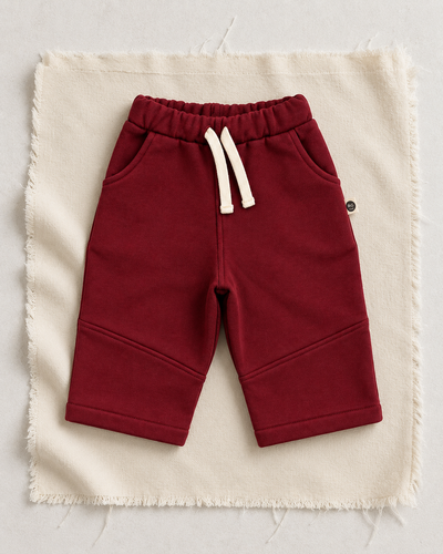Bebek Bağcıklı Eşofman Pantolon | Cepli, Diz Dikişli | 6 Ay–4 Yaş | Siyah, Bordo | RG404 - SİYAH