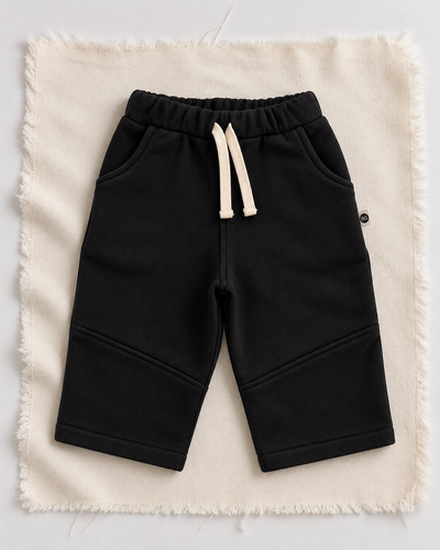 Bebek Bağcıklı Eşofman Pantolon | Cepli, Diz Dikişli | 6 Ay–4 Yaş | Siyah, Bordo | RG404 - SİYAH