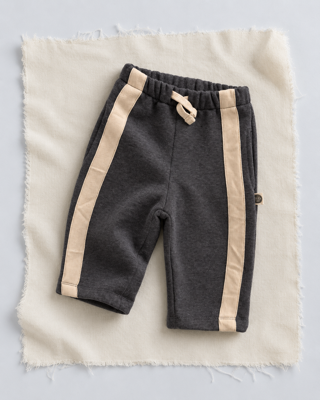 Bebek Şeritli Pantolon | 3 İplik Şardonlu | 6 Ay–4 Yaş | Kız & Erkek | RG Brand | RG406 - SİYAH