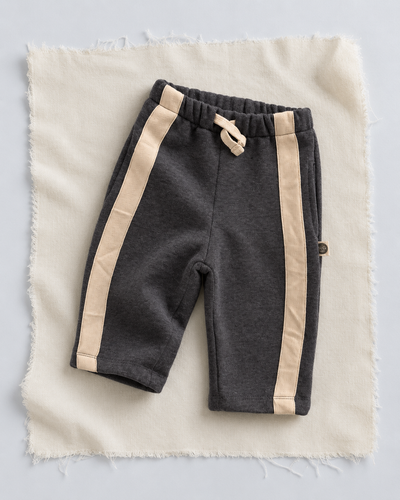 Bebek Şeritli Pantolon | 3 İplik Şardonlu | 6 Ay–4 Yaş | Kız & Erkek | RG Brand | RG406 - SİYAH