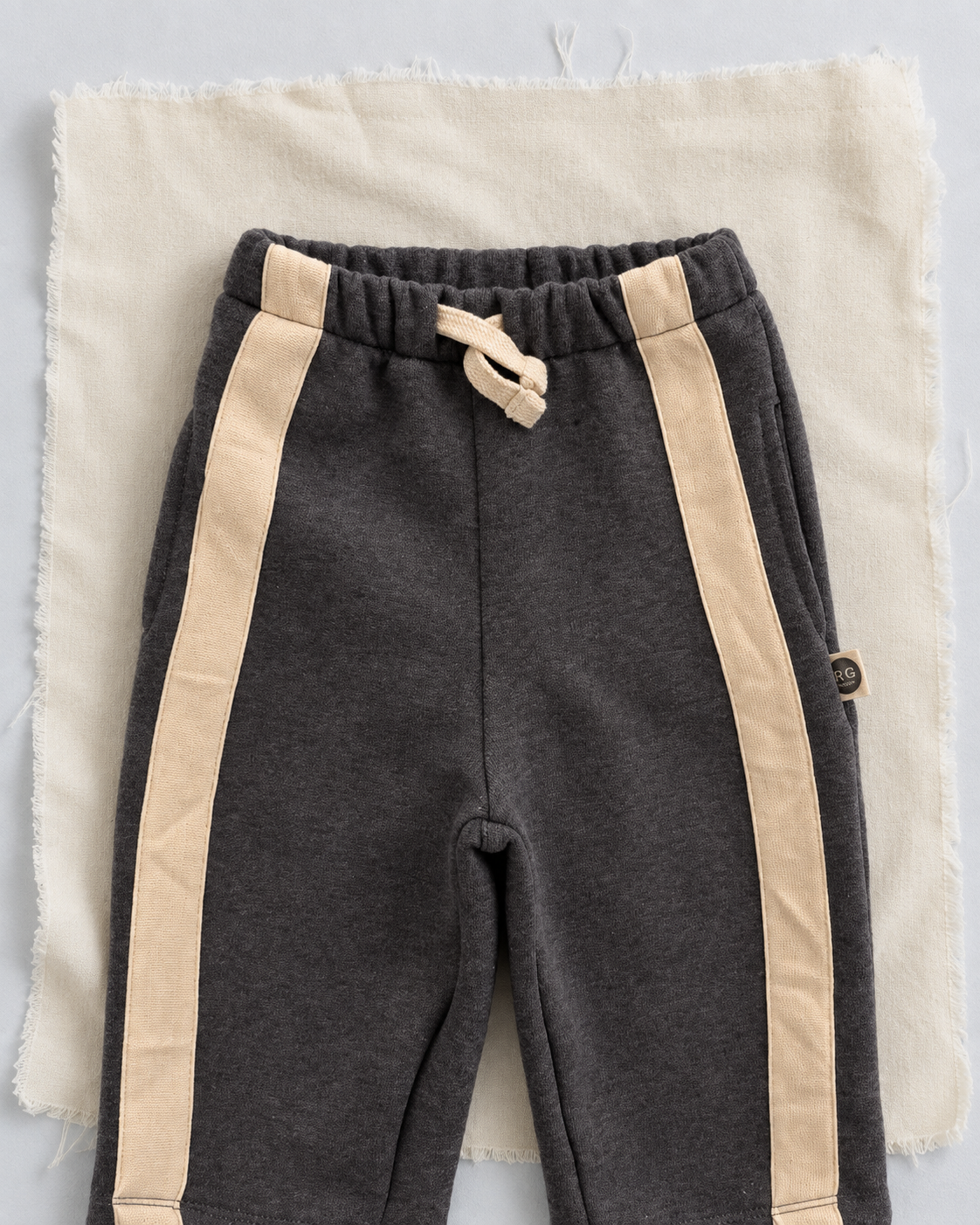 Bebek Şeritli Pantolon | 3 İplik Şardonlu | 6 Ay–4 Yaş | Kız & Erkek | RG Brand | RG406 - FÜME