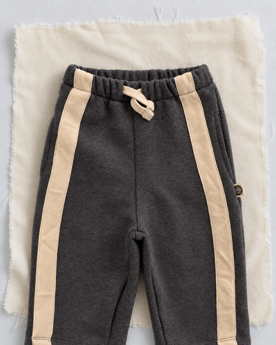 Bebek Şeritli Pantolon | 3 İplik Şardonlu | 6 Ay–4 Yaş | Kız & Erkek | RG Brand | RG406 - FÜME