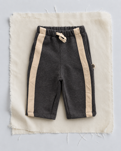Bebek Şeritli Pantolon | 3 İplik Şardonlu | 6 Ay–4 Yaş | Kız & Erkek | RG Brand | RG406 - FÜME