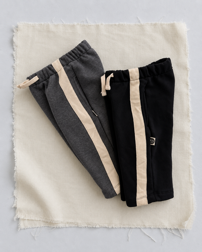 Bebek Şeritli Pantolon | 3 İplik Şardonlu | 6 Ay–4 Yaş | Kız & Erkek | RG Brand | RG406 - SİYAH