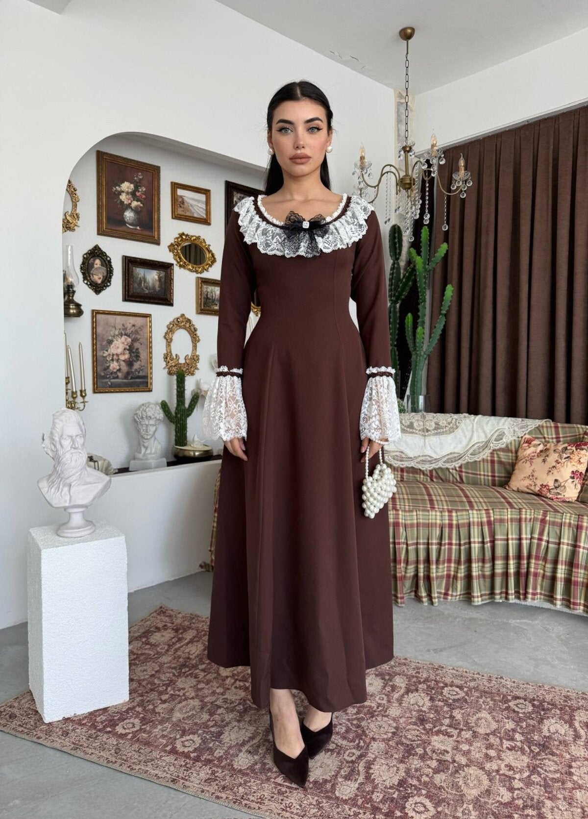 Ruyn Broş Detaylı Elbise