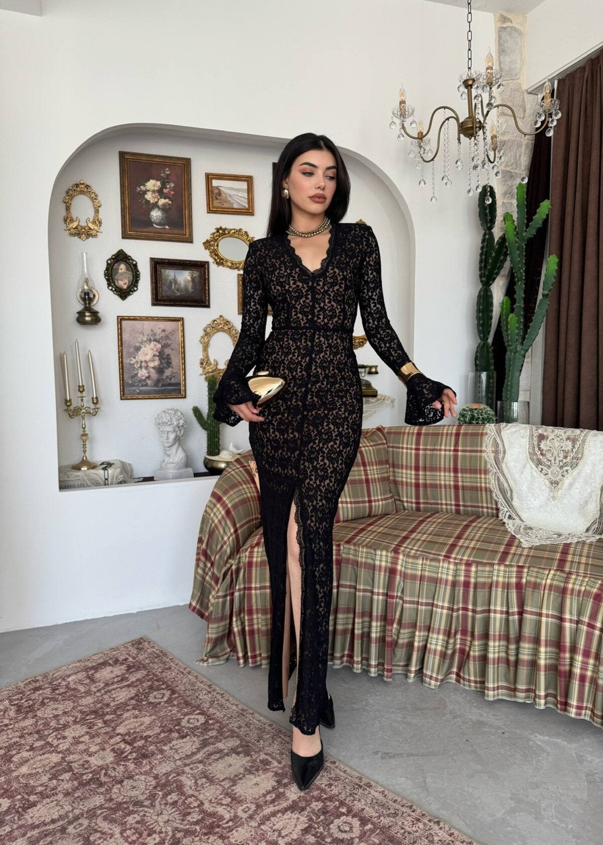 Rochie Ruyon cu detaliu de crăpături