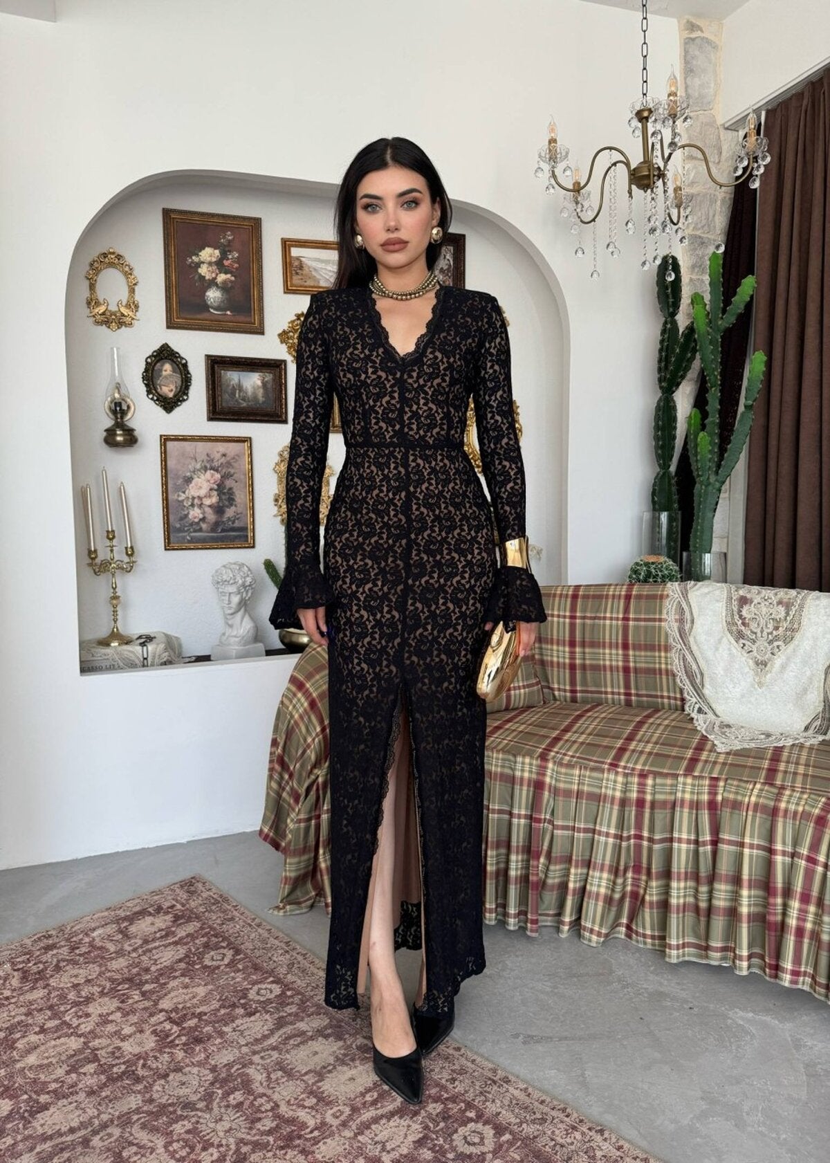 Rochie Ruyon cu detaliu de crăpături