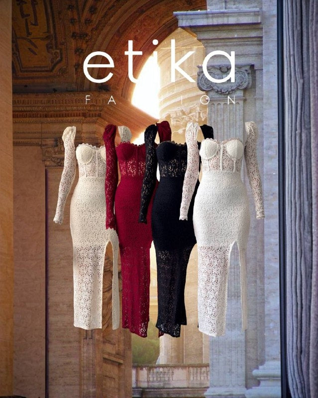 Rochie Siena cu crăpătură decorativă