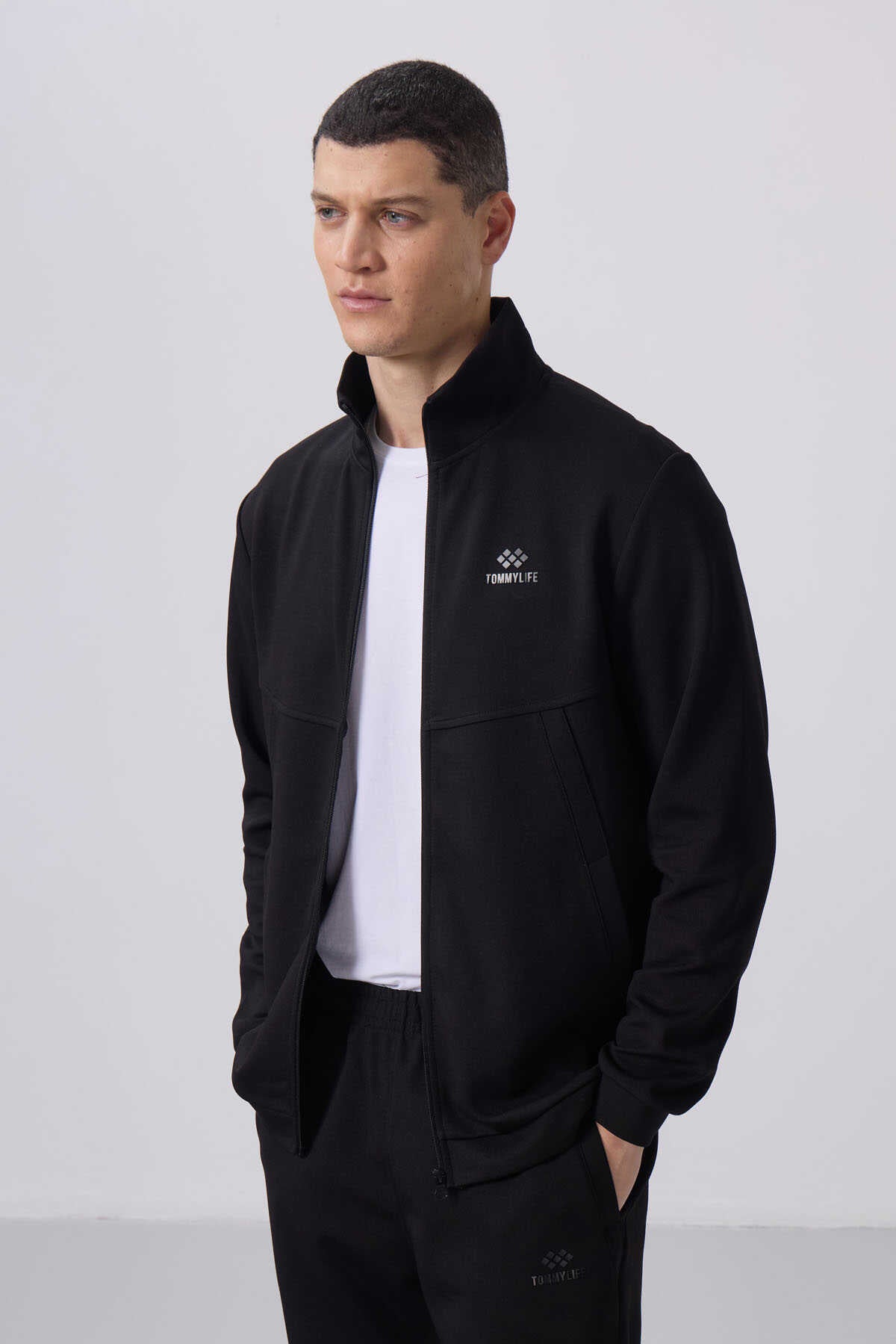Tommylife Toptan Yüzeyi Dokulu Rahat Form Erkek Eşofman Takım 85273 Siyah