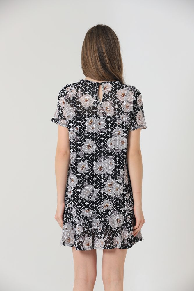 Rochii negre cu model floral Topshow, en-gros