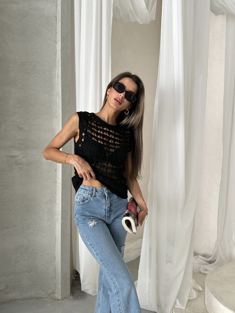 Wholesale Knit Vest - Black | TOPSHOW