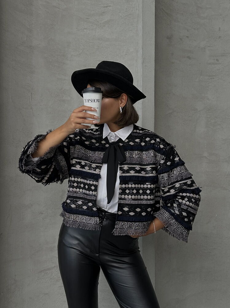 Wholesale Blouse with Tie Detail - Black