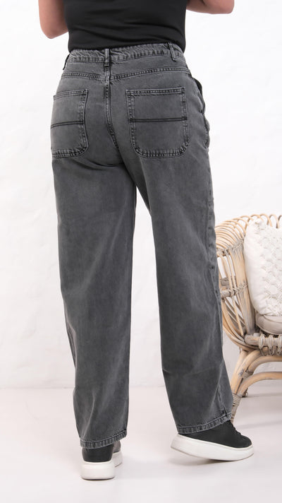 High-Waisted Plus Size Anthracite Jean Pants