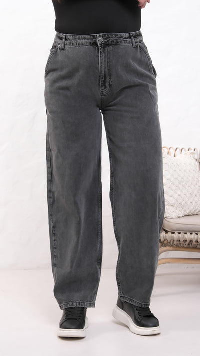 High-Waisted Plus Size Anthracite Jean Pants