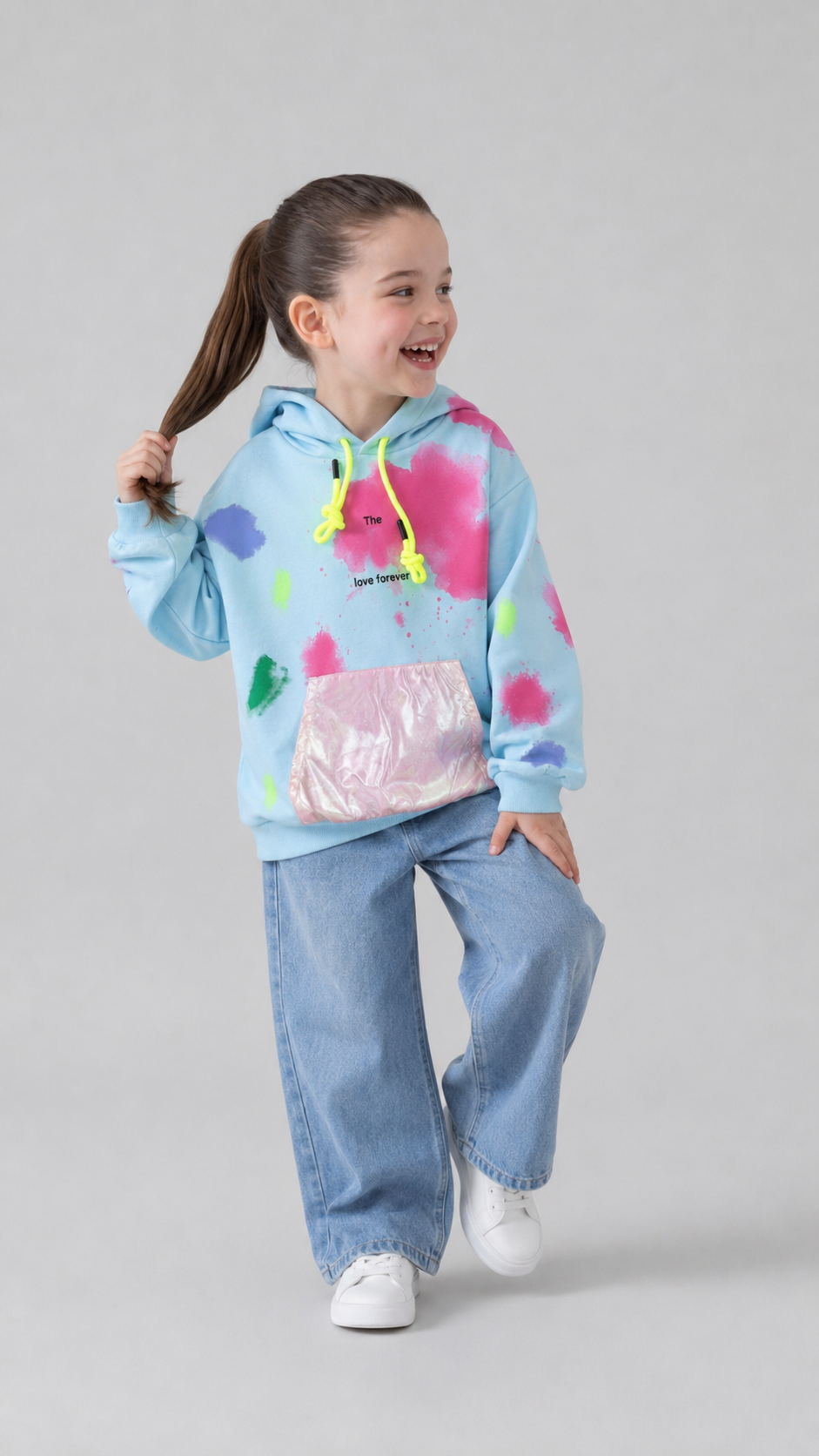 SWEATSHIRT 6-9 Ani Două Fire LR24-0531 - Albastru Pal