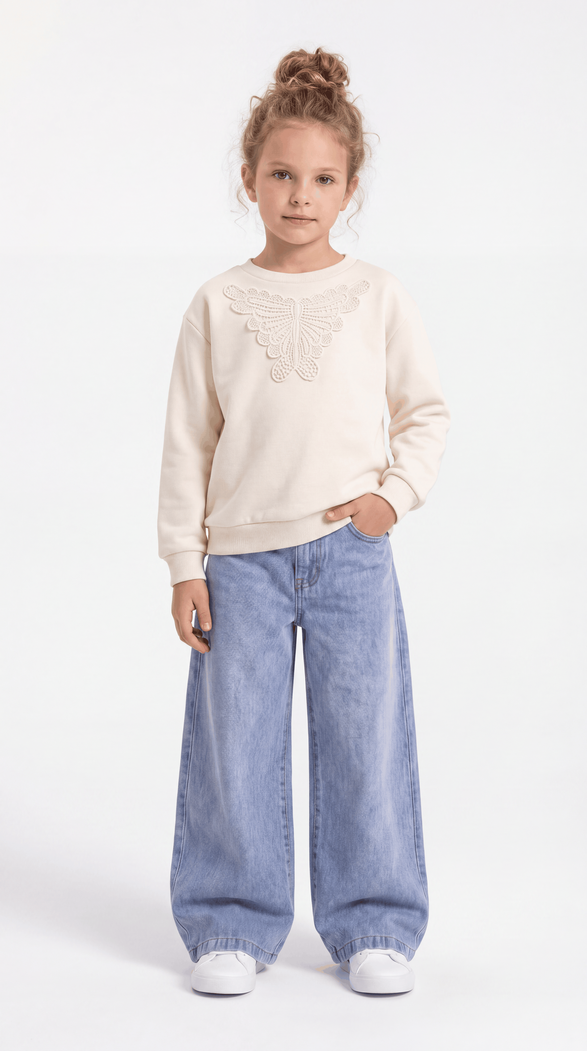 SWEAT 7-10 YAŞ  DİYAGONEL LR-9046 - Ekru