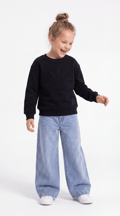 SWEAT 7-10 YAŞ  DİYAGONEL LR-9046 - Siyah