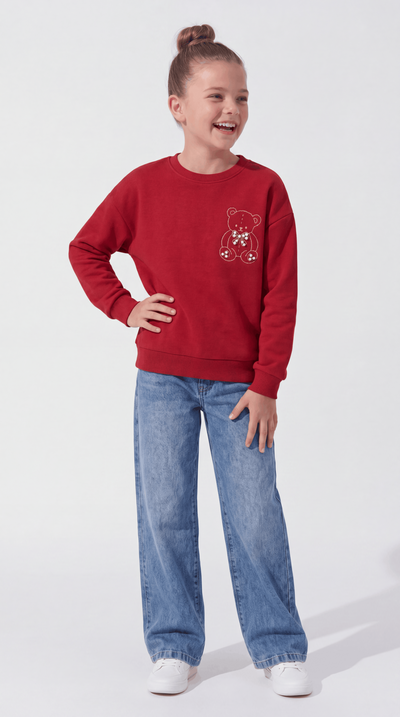 SWEAT 7-10 YAŞ ÜÇİP LR-9026 - Ekru