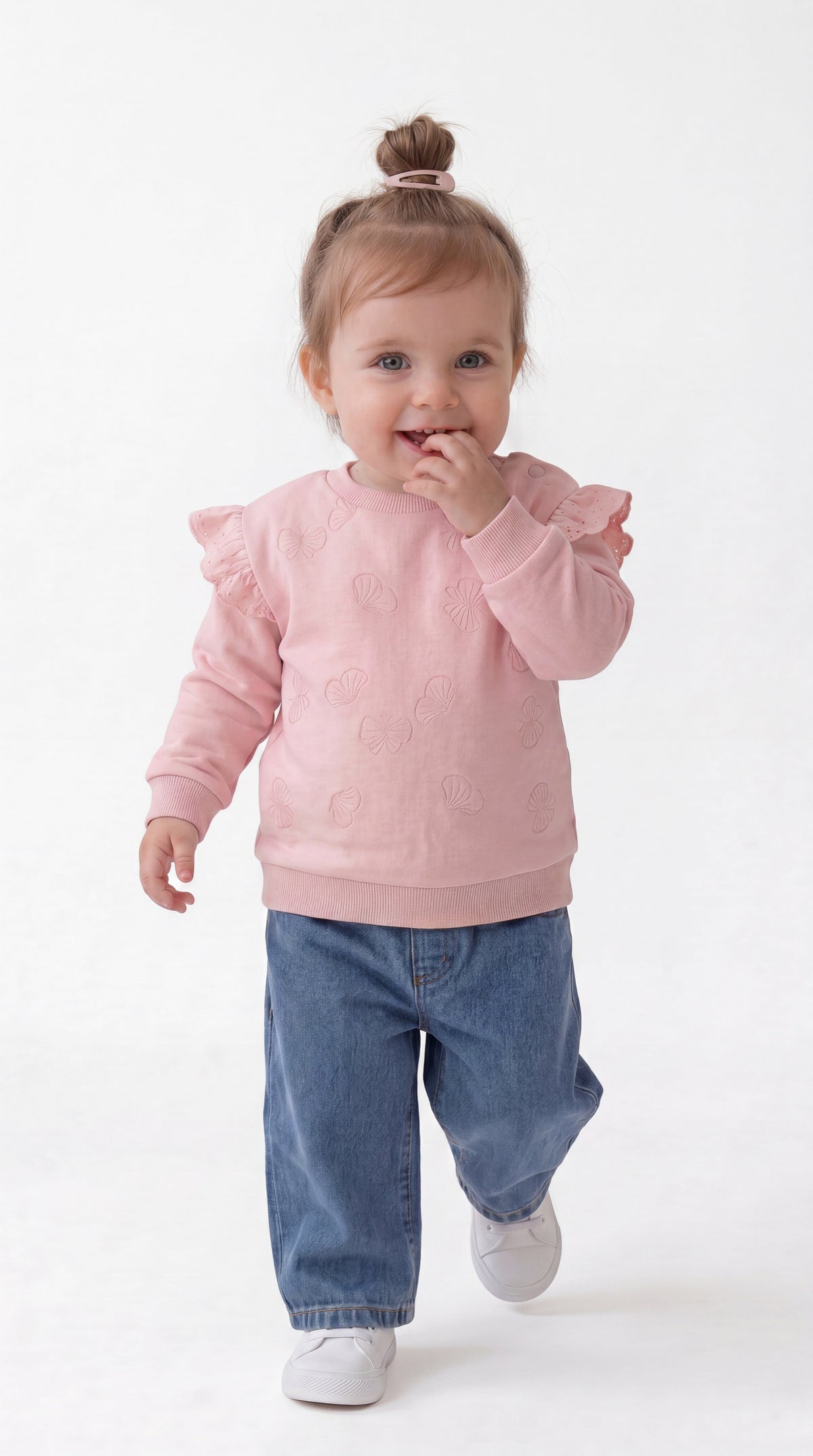 SWEAT 9-24 AY DİYAGONEL İKİİP LR-8076 - Pembe