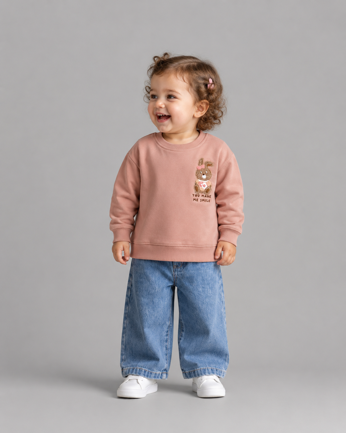 SWEATSHIRT 9-24 Luni Diagonală Trei Fire LR-01085 - Roz