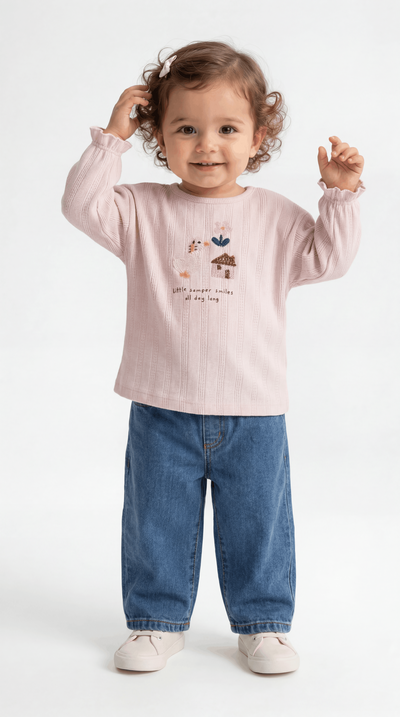 SWEAT 9-24 AY  NURŞAH JAKARLI ÖRME Lr-8036 - Pink 2