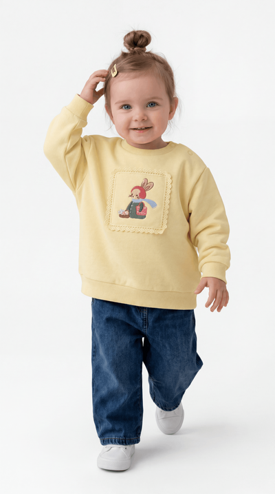 SWEAT 9-24 AY ÜÇİP LR-8016 - Ekru