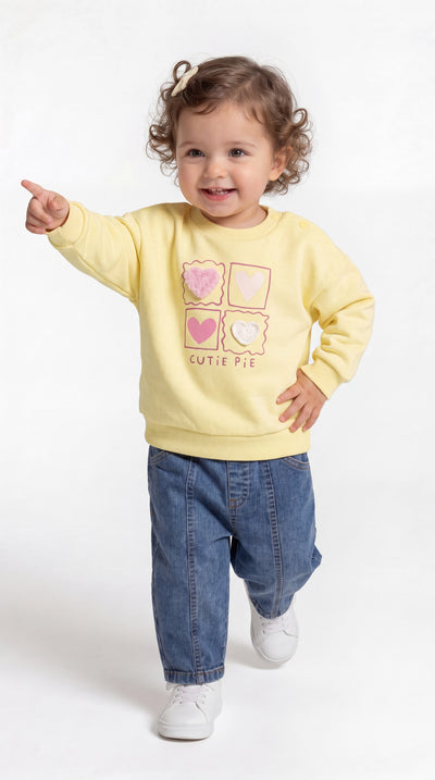 SWEAT 9-24 AY ÜÇİP LR-8046 - Ekru