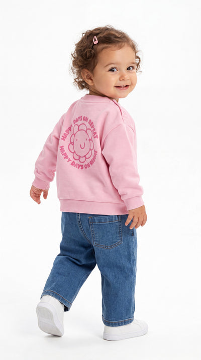 SWEAT  9-24 AY ÜÇİP LR-8086 - Ekru