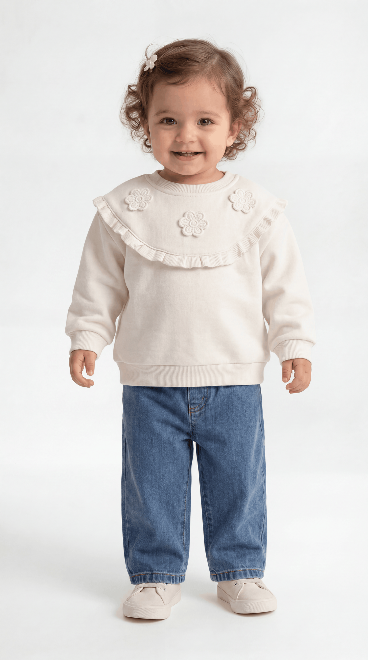 SWEAT 9-24 AY ÜÇİP LR-8106 - Ekru