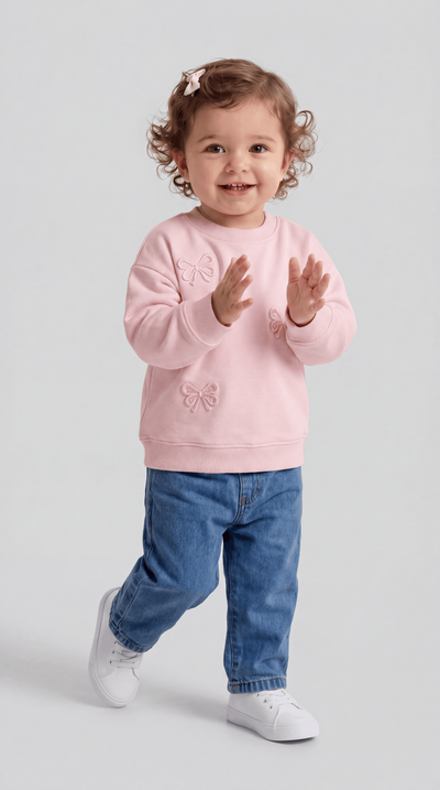 SWEAT  9-24 AY ÜÇİP LR-8626-1 - Ekru