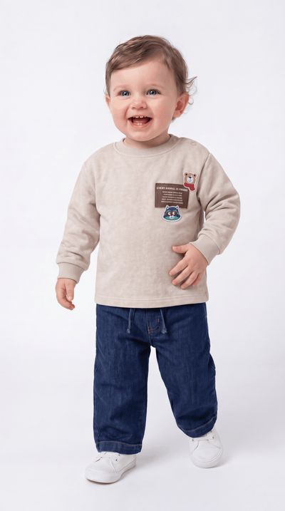 SWEAT 9-24 AY YIKAMALI ÜÇİP G-10036 - İndigo