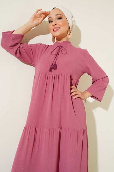 Rochie T1627 cu guler și decorații - A.Roz