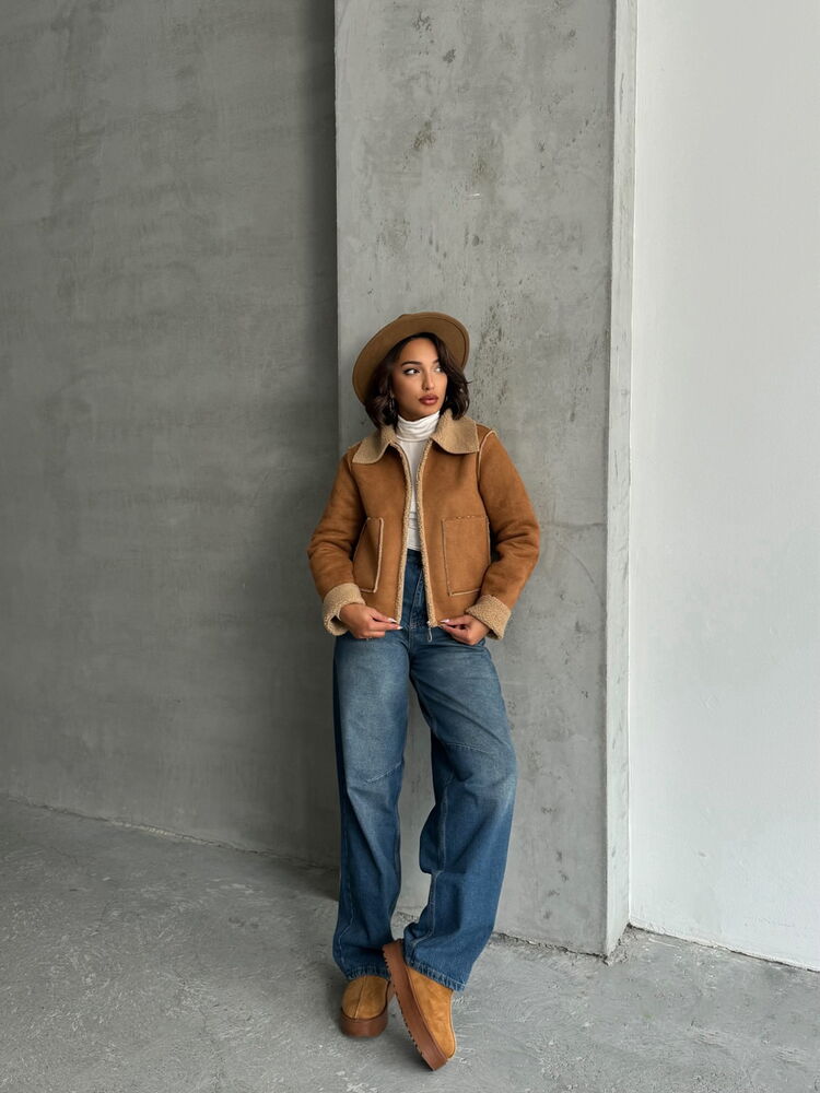 Suede Plush Wholesale Coat - Tan Tan