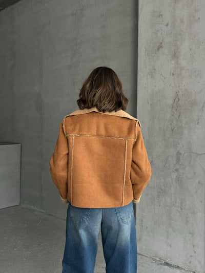 Suede Plush Wholesale Coat - Tan Tan