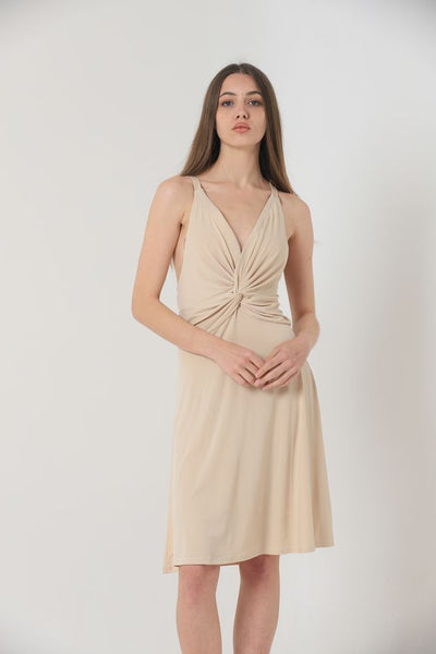 Topshow Stone Strappy V-Neck Knee-Length Wholesale Dress