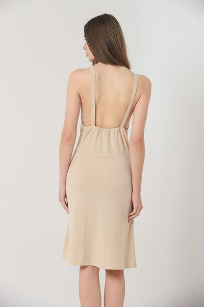 Topshow Stone Strappy V-Neck Knee-Length Wholesale Dress