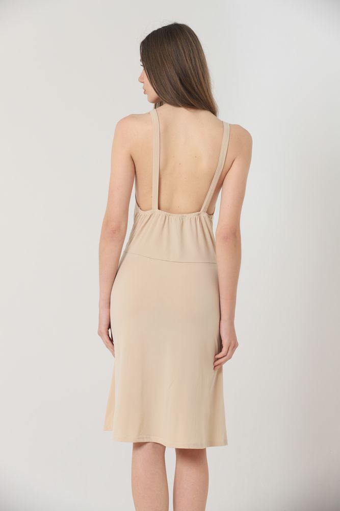Topshow Stone Strappy V-Neck Knee-Length Wholesale Dress