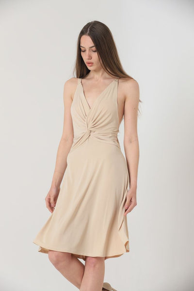 Topshow Stone Strappy V-Neck Knee-Length Wholesale Dress
