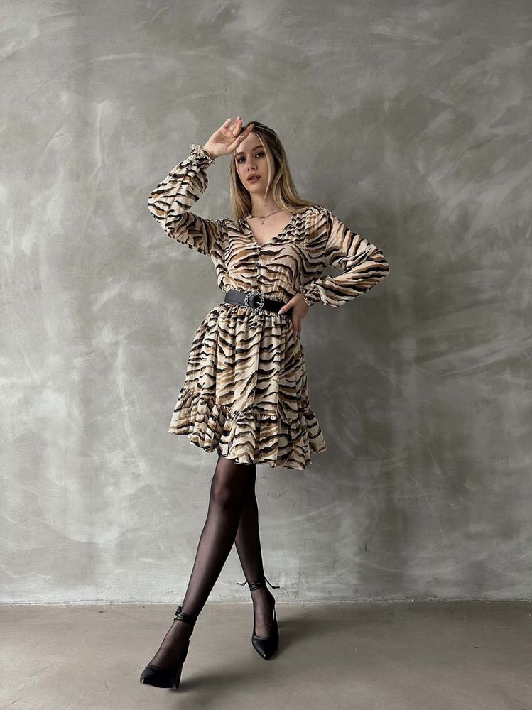 Rochie cu dungi leopard en-gros - Piatră