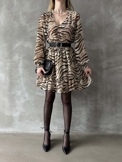 Rochie cu dungi leopard en-gros - Piatră