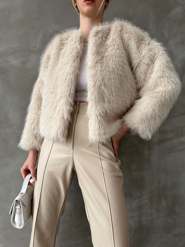 Topshow Stone Faux Fur Wholesale Jacket | F1615