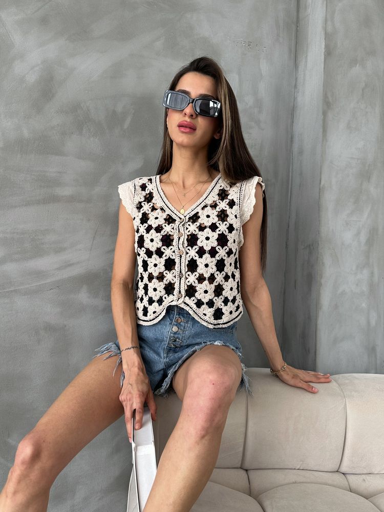 Topshow Stone Black Buttoned Wholesale Vest
