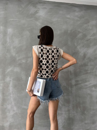 Topshow Stone Black Buttoned Wholesale Vest
